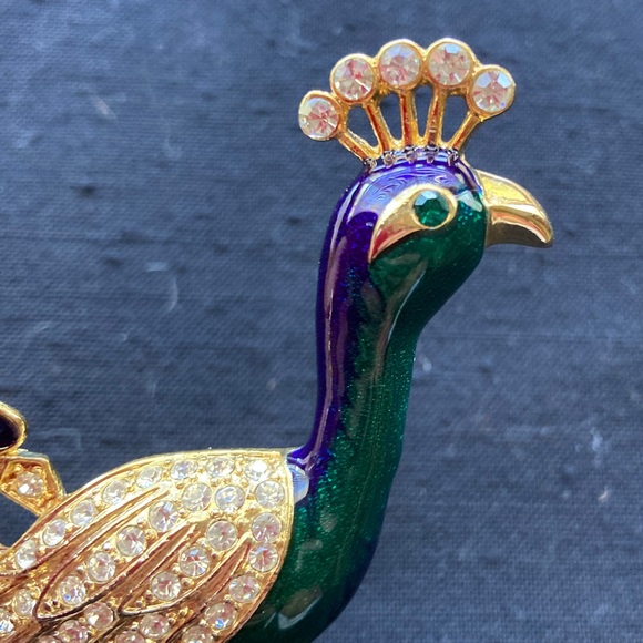 Vintage Large Peacock Pin. Jewels and enamel - Picture 11 of 15
